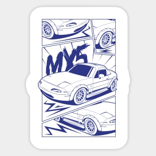 Blue print mx5 manga style Sticker